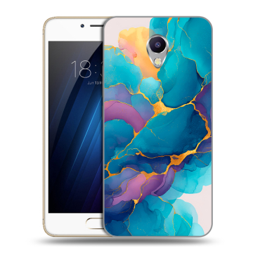 Силиконовый чехол на Meizu M5 Note с принтом Мрамор блестки Силиконовый чехол на Meizu M5 Note с принтом Мрамор блестки
