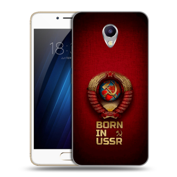 Силиконовый чехол на Meizu M5 Note с принтом Флаг Герб СССР Силиконовый чехол на Meizu M5 Note с принтом Флаг Герб СССР