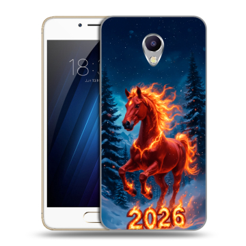 Силиконовый чехол на Meizu M5 Note с принтом Новый год коня Силиконовый чехол на Meizu M5 Note с принтом Новый год коня