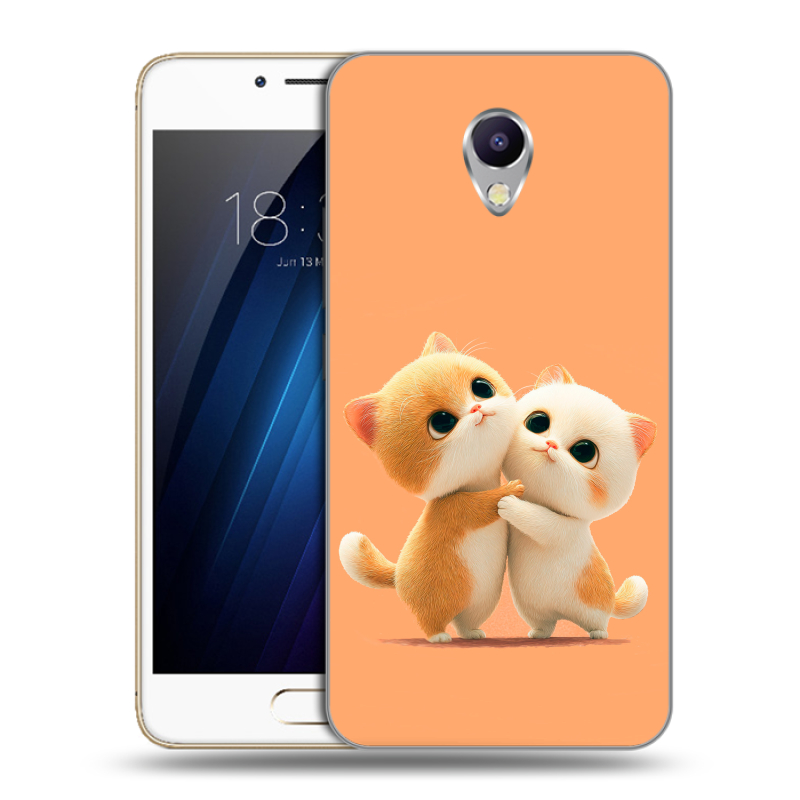 Силиконовый чехол на Meizu M5 Note с принтом Милые котики Силиконовый чехол на Meizu M5 Note с принтом Милые котики