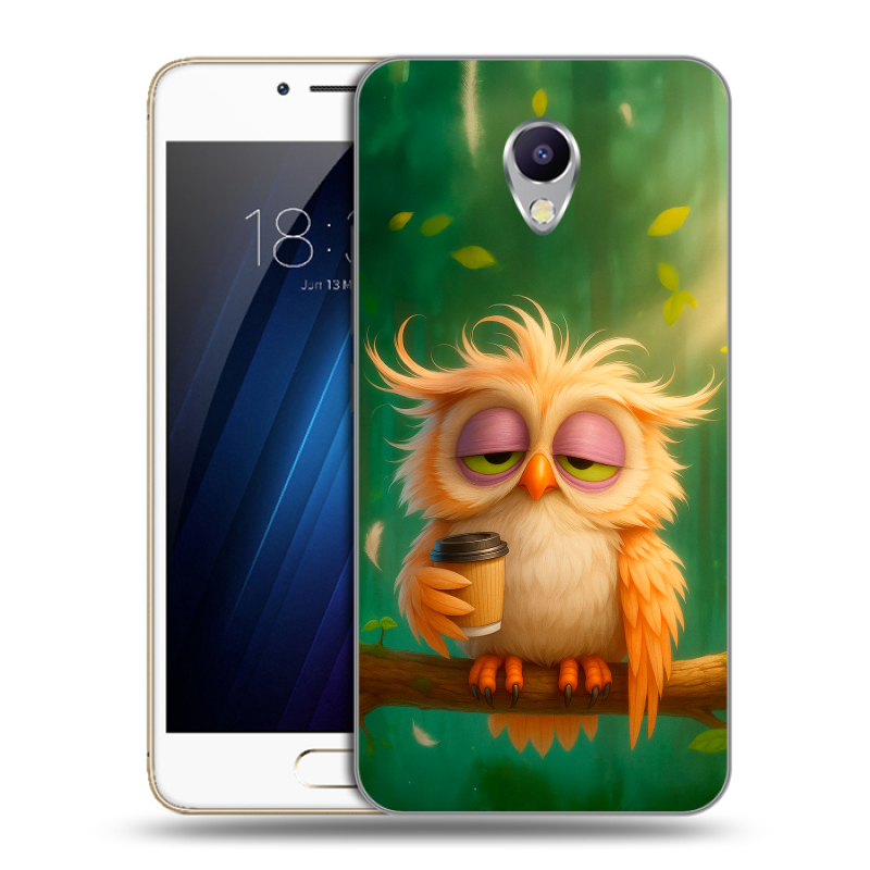 Силиконовый чехол на Meizu M5 Note с принтом сова Силиконовый чехол на Meizu M5 Note с принтом сова