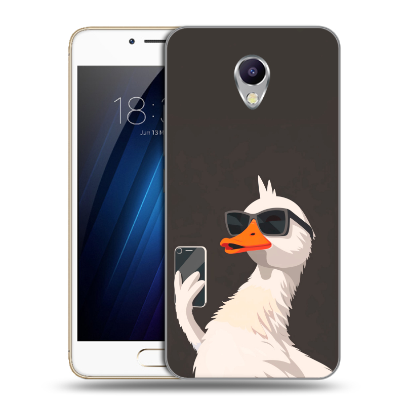 Силиконовый чехол на Meizu M5 Note с принтом утка в очках Силиконовый чехол на Meizu M5 Note с принтом утка в очках