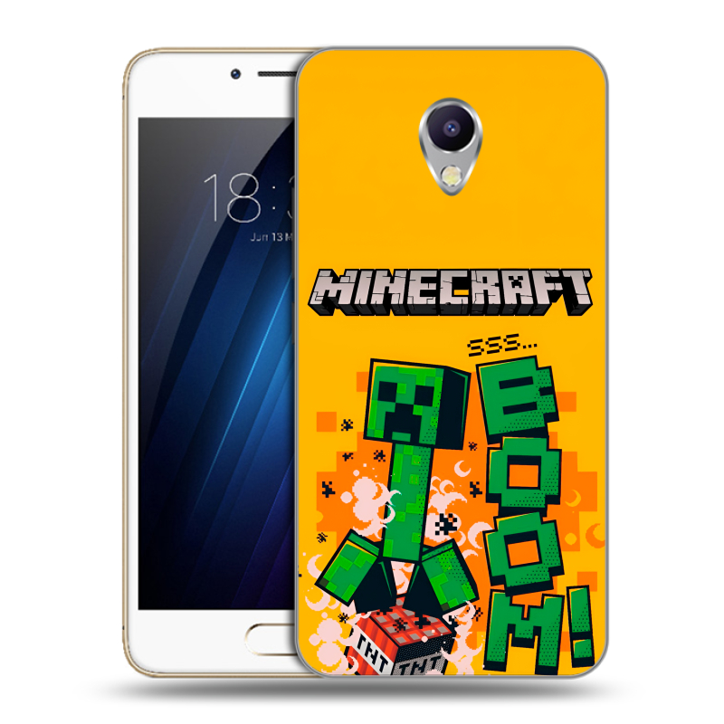 Силиконовый чехол на Meizu M5 Note с принтом Майнкрафт Minecraft Силиконовый чехол на Meizu M5 Note с принтом Майнкрафт Minecraft