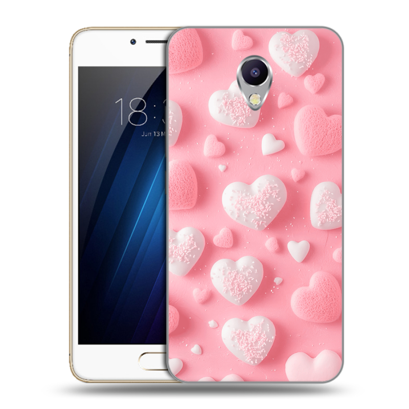 Силиконовый чехол на Meizu M5 Note с принтом Сердечки Силиконовый чехол на Meizu M5 Note с принтом Сердечки