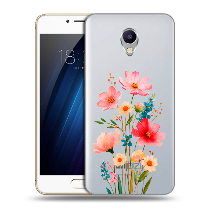 Силиконовый чехол на Meizu M5 Note с принтом Цветы Силиконовый чехол на Meizu M5 Note с принтом Цветы