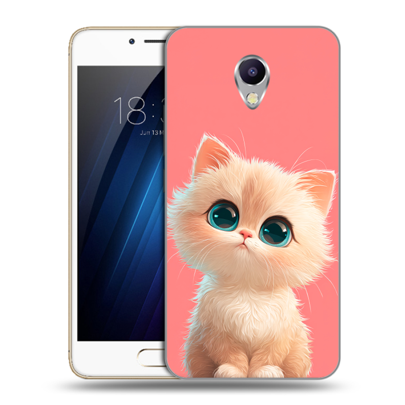 Силиконовый чехол на Meizu M5 Note с принтом Розовый котенок Силиконовый чехол на Meizu M5 Note с принтом Розовый котенок