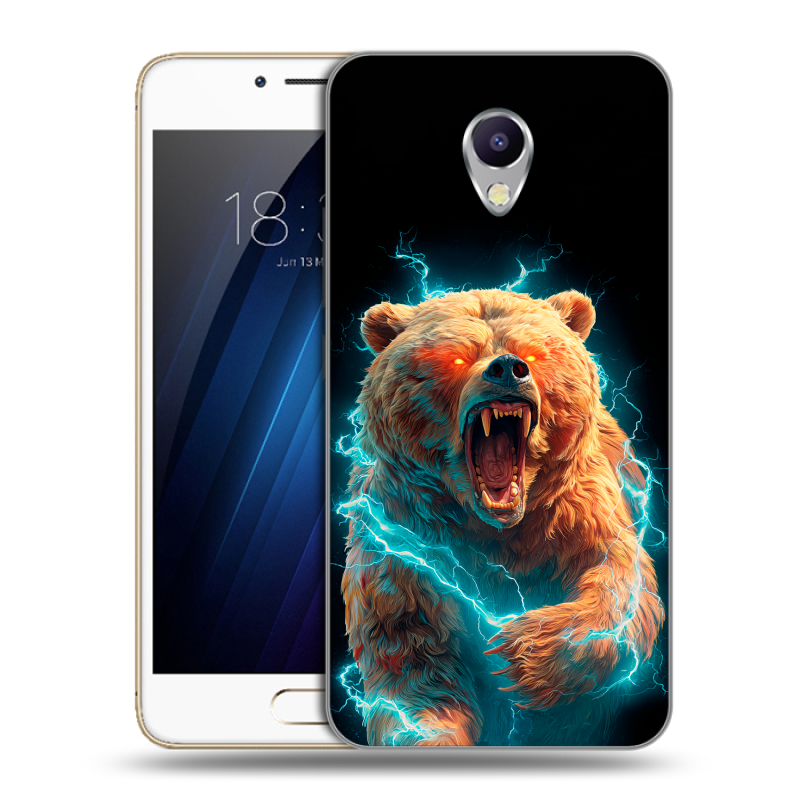 Силиконовый чехол на Meizu M5 Note с принтом Медведь Силиконовый чехол на Meizu M5 Note с принтом Медведь