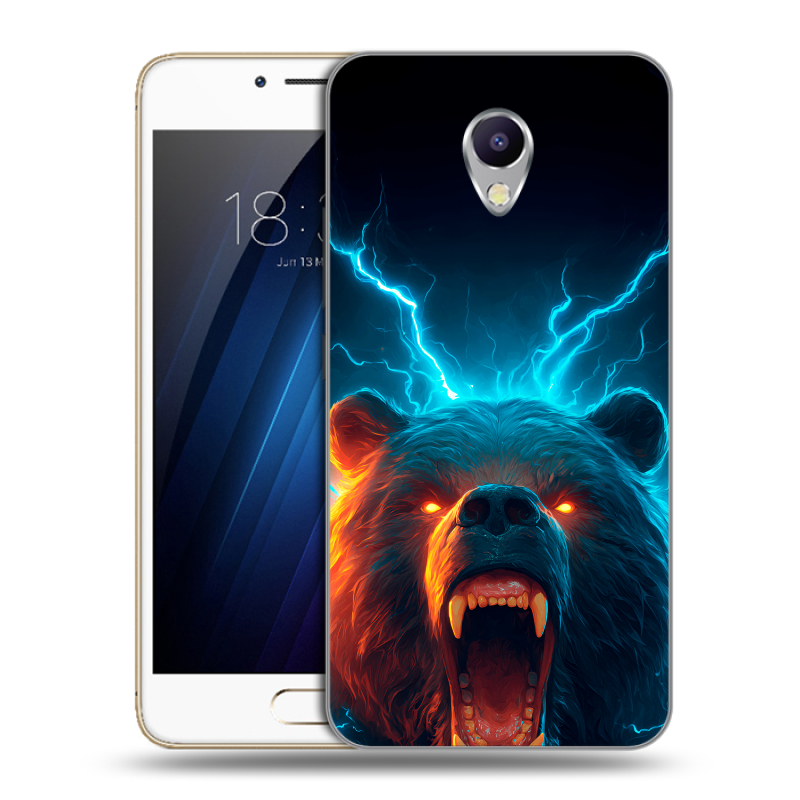 Силиконовый чехол на Meizu M5 Note с принтом Медведь Силиконовый чехол на Meizu M5 Note с принтом Медведь