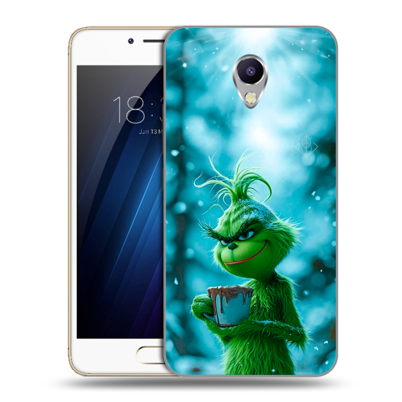 Силиконовый чехол на Meizu M5 Note с принтом Новый год гринч Силиконовый чехол на Meizu M5 Note с принтом Новый год гринч