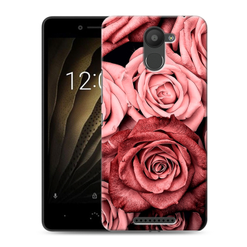 Силиконовый чехол на BQ Aquaris U с принтом Цветы розы