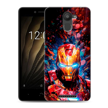 Силиконовый чехол на BQ Aquaris U с принтом Железный человек Ironman Силиконовый чехол на BQ Aquaris U с принтом Железный человек Ironman