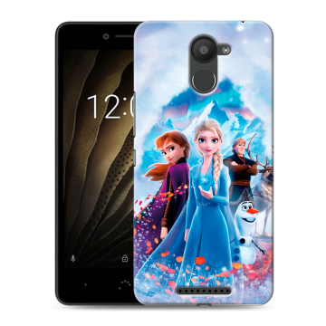 Силиконовый чехол на BQ Aquaris U с принтом Холодное сердце Frozen