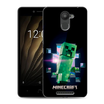 Силиконовый чехол на BQ Aquaris U с принтом Майнкрафт Minecraft Силиконовый чехол на BQ Aquaris U с принтом Майнкрафт Minecraft