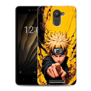 Силиконовый чехол на BQ Aquaris U с принтом Naruto Наруто