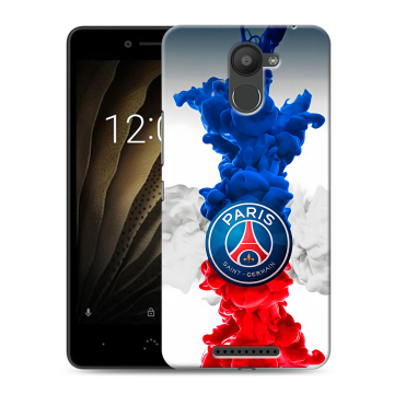 Силиконовый чехол на BQ Aquaris U с принтом PSG ПСЖ