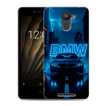 Силиконовый чехол на BQ Aquaris U с принтом BMW БМВ
