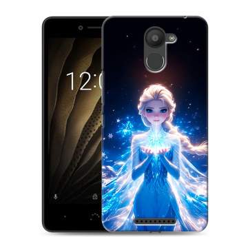 Силиконовый чехол на BQ Aquaris U с принтом Холодное сердце Frozen