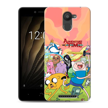 Силиконовый чехол на BQ Aquaris U с принтом Adventure time Время приключений
