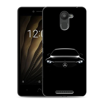 Силиконовый чехол на BQ Aquaris U с принтом Mercedes Мерседес