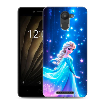 Силиконовый чехол на BQ Aquaris U с принтом Холодное сердце Frozen