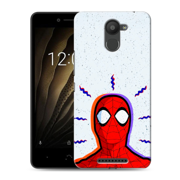 Силиконовый чехол на BQ Aquaris U с принтом Spiderman Человек паук
