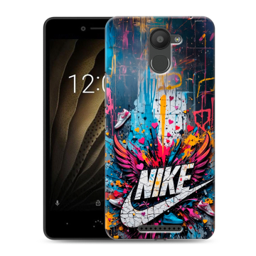 Силиконовый чехол на BQ Aquaris U с принтом Nike Найк Силиконовый чехол на BQ Aquaris U с принтом Nike Найк