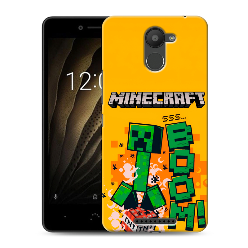 Силиконовый чехол на BQ Aquaris U с принтом Майнкрафт Minecraft Силиконовый чехол на BQ Aquaris U с принтом Майнкрафт Minecraft