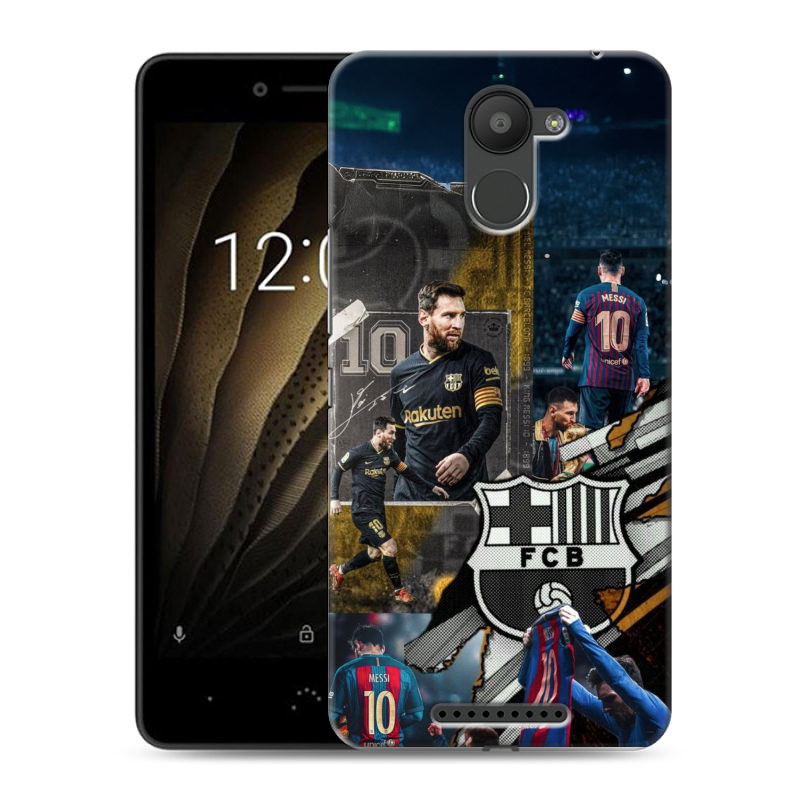 Силиконовый чехол на BQ Aquaris U с принтом Messi Barcelona Силиконовый чехол на BQ Aquaris U с принтом Messi Barcelona