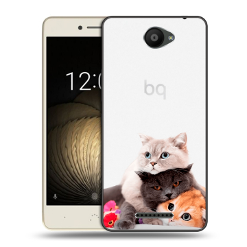 Силиконовый чехол на BQ Aquaris U Lite с принтом Кошки