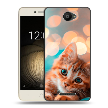 Силиконовый чехол на BQ Aquaris U Lite с принтом котик Силиконовый чехол на BQ Aquaris U Lite с принтом котик
