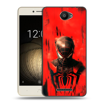 Силиконовый чехол на BQ Aquaris U Lite с принтом человек паук spiderman Силиконовый чехол на BQ Aquaris U Lite с принтом человек паук spiderman