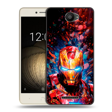 Силиконовый чехол на BQ Aquaris U Lite с принтом Железный человек Ironman Силиконовый чехол на BQ Aquaris U Lite с принтом Железный человек Ironman