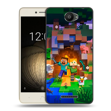 Силиконовый чехол на BQ Aquaris U Lite с принтом Майнкрафт Minecraft Силиконовый чехол на BQ Aquaris U Lite с принтом Майнкрафт Minecraft