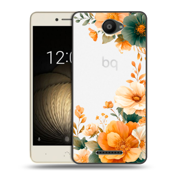 Силиконовый чехол на BQ Aquaris U Lite с принтом Цветы принт