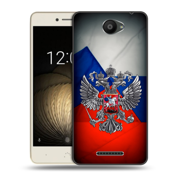 Силиконовый чехол на BQ Aquaris U Lite с принтом Флаг России Силиконовый чехол на BQ Aquaris U Lite с принтом Флаг России