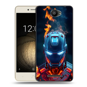 Силиконовый чехол на BQ Aquaris U Lite с принтом IronMan Железный человек