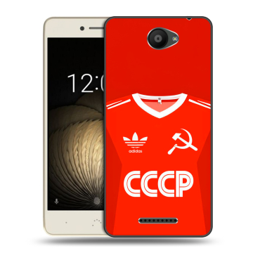 Силиконовый чехол на BQ Aquaris U Lite с принтом Флаг Герб СССР
