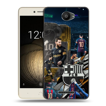 Силиконовый чехол на BQ Aquaris U Lite с принтом Messi Barcelona Силиконовый чехол на BQ Aquaris U Lite с принтом Messi Barcelona