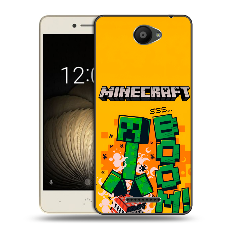 Силиконовый чехол на BQ Aquaris U Lite с принтом Майнкрафт Minecraft Силиконовый чехол на BQ Aquaris U Lite с принтом Майнкрафт Minecraft