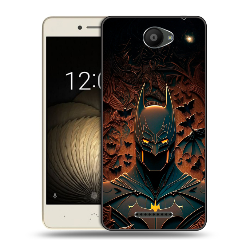 Силиконовый чехол на BQ Aquaris U Lite с принтом Batman Бэтмен Силиконовый чехол на BQ Aquaris U Lite с принтом Batman Бэтмен