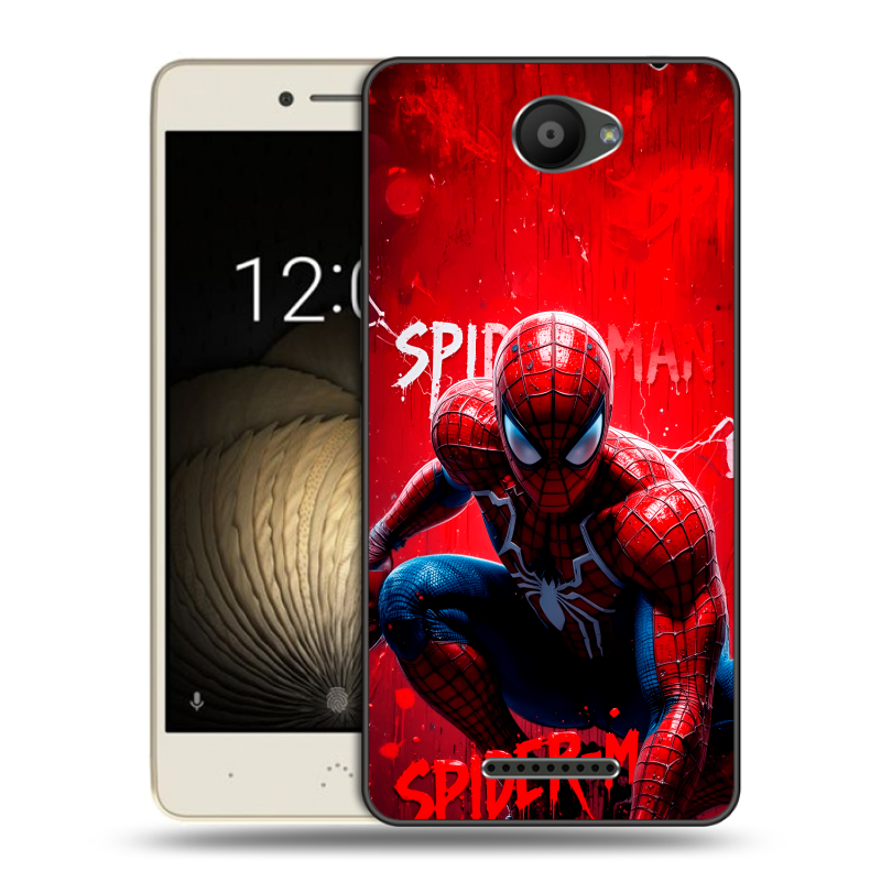 Силиконовый чехол на BQ Aquaris U Lite с принтом Spiderman Человек паук Силиконовый чехол на BQ Aquaris U Lite с принтом Spiderman Человек паук
