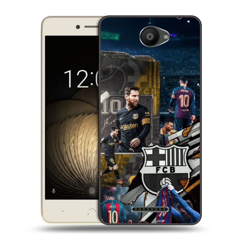 Силиконовый чехол на BQ Aquaris U Lite с принтом Messi Barcelona Силиконовый чехол на BQ Aquaris U Lite с принтом Messi Barcelona