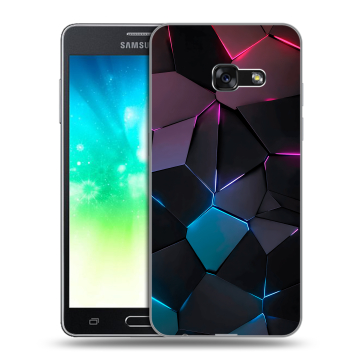 Силиконовый противоударный чехол на Samsung Galaxy A3 (2017) с принтом Геометрия неона Силиконовый противоударный чехол на Samsung Galaxy A3 (2017) с принтом Геометрия неона