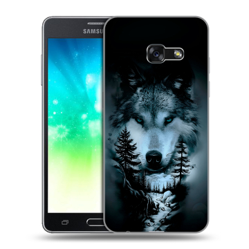 Силиконовый противоударный чехол на Samsung Galaxy A3 (2017) с принтом Лесной волк Силиконовый противоударный чехол на Samsung Galaxy A3 (2017) с принтом Лесной волк