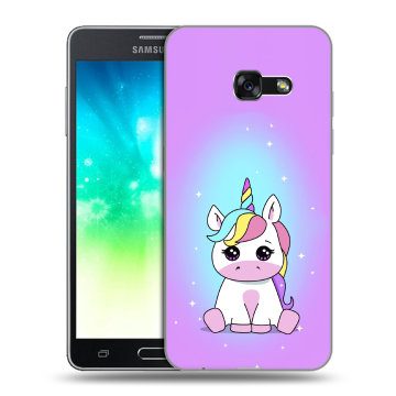Силиконовый противоударный чехол на Samsung Galaxy A3 (2017) с принтом Единорог Силиконовый противоударный чехол на Samsung Galaxy A3 (2017) с принтом Единорог