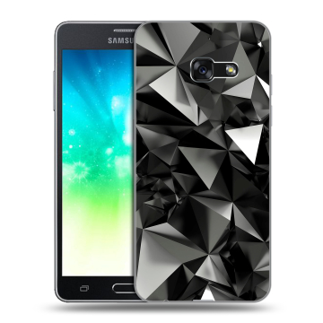 Силиконовый противоударный чехол на Samsung Galaxy A3 (2017) с принтом Черные кристаллы Силиконовый противоударный чехол на Samsung Galaxy A3 (2017) с принтом Черные кристаллы