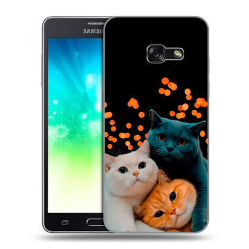 Силиконовый противоударный чехол на Samsung Galaxy A3 (2017) с принтом Кошки Силиконовый противоударный чехол на Samsung Galaxy A3 (2017) с принтом Кошки