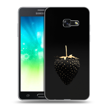 Силиконовый противоударный чехол на Samsung Galaxy A3 (2017) с принтом Черная клубника Силиконовый противоударный чехол на Samsung Galaxy A3 (2017) с принтом Черная клубника