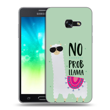 Силиконовый противоударный чехол на Samsung Galaxy A3 (2017) с принтом Лама Силиконовый противоударный чехол на Samsung Galaxy A3 (2017) с принтом Лама