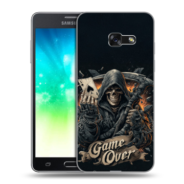 Силиконовый противоударный чехол на Samsung Galaxy A3 (2017) с принтом Скелет карты Силиконовый противоударный чехол на Samsung Galaxy A3 (2017) с принтом Скелет карты